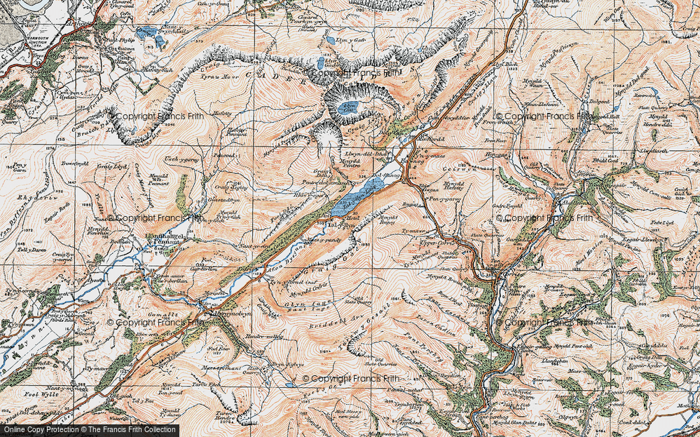 Old Map of Historic Map covering Briddellarw in 1921