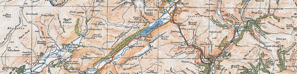 Old map of Tal-y-llyn in 1921