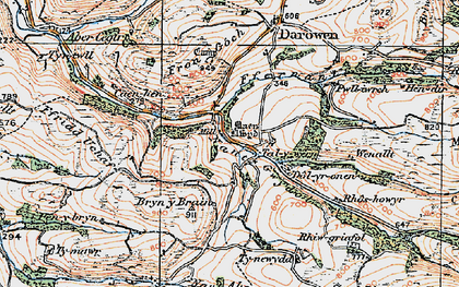 Old map of Tal-y-Wern in 1921