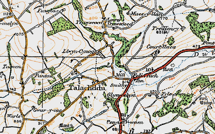 Old map of Talachddu in 1923