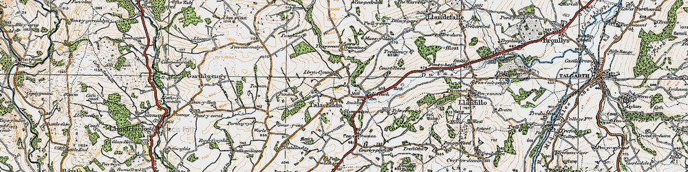 Old map of Talachddu in 1923