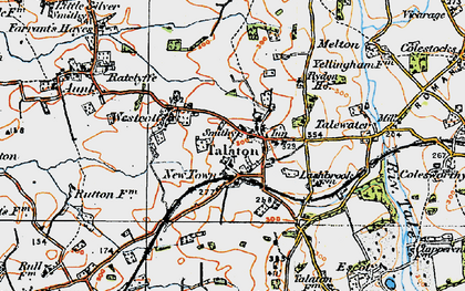Old map of Talaton in 1919
