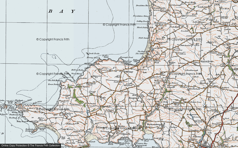 Old Map of Talbenny, 1922 in 1922