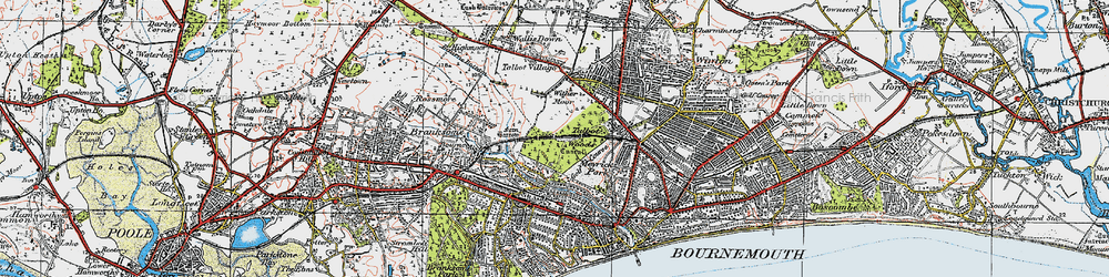 Old map of Talbot Woods in 1919