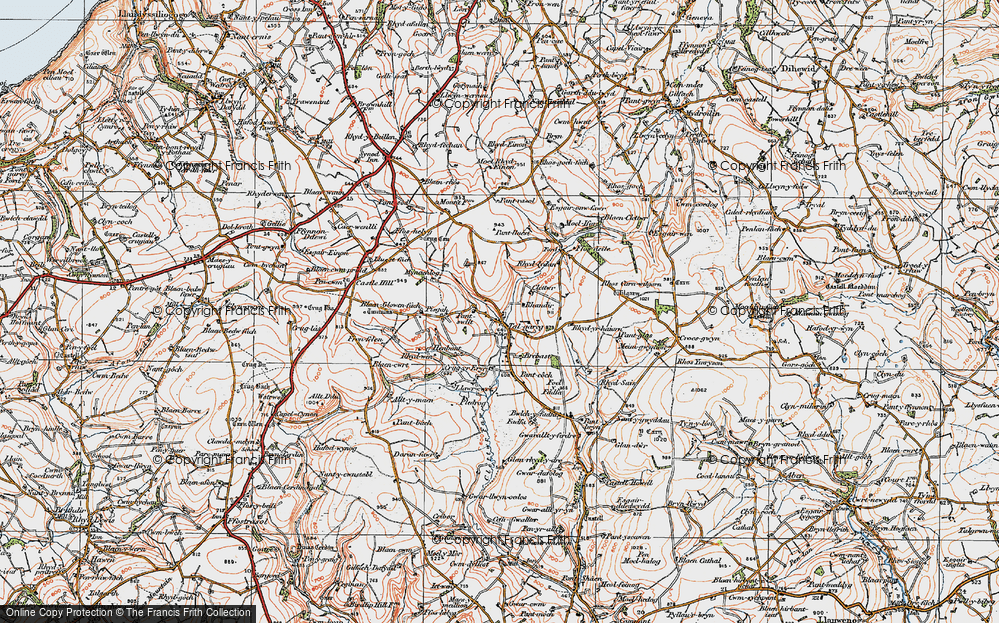 Old Map of Historic Map covering Whilgarn in 1923
