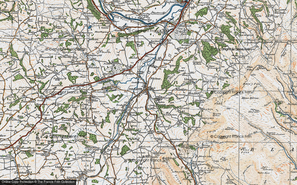 Old Map of Talgarth, 1919 in 1919