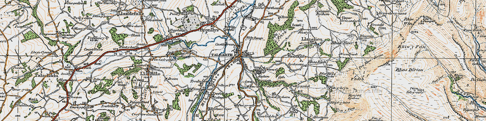 Old map of Troed-yr-harn in 1919
