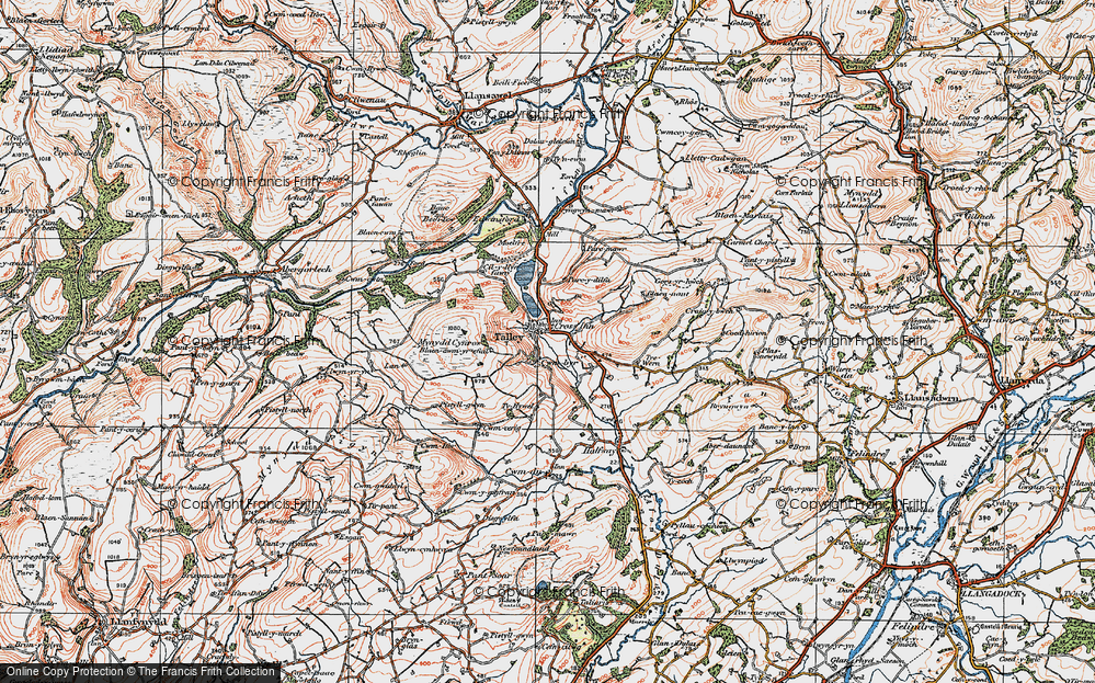 Old Map of Talley, 1923 in 1923