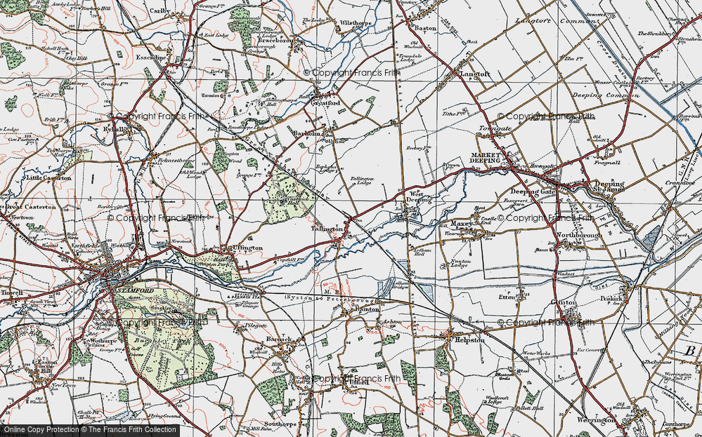 Old Map of Tallington, 1922 in 1922