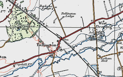 Old map of Tallington in 1922