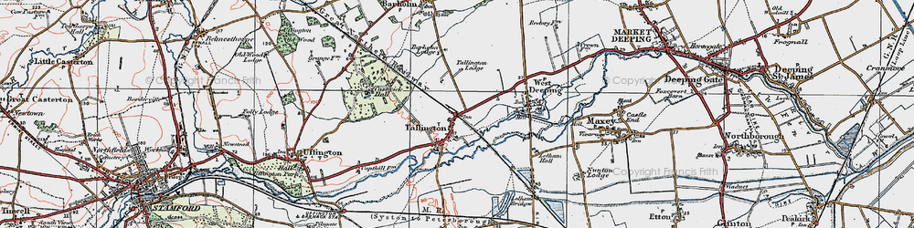 Old map of Tallington in 1922