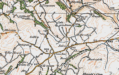 Old map of Tirpaun in 1923