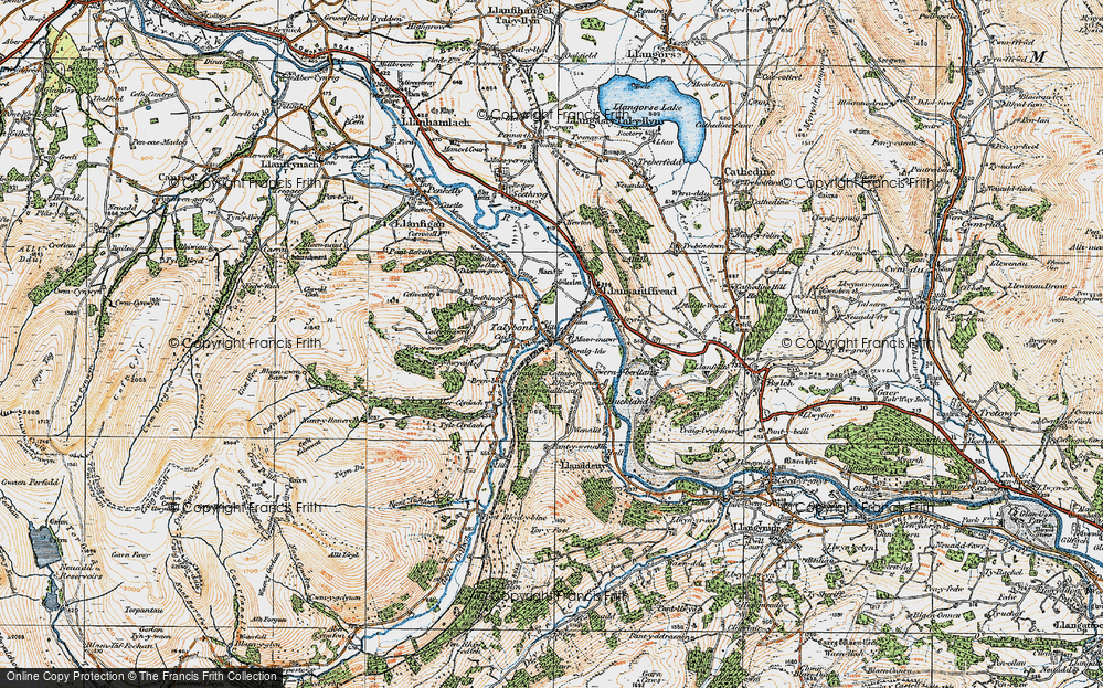 Old Map of Talybont-on-Usk, 1919 in 1919
