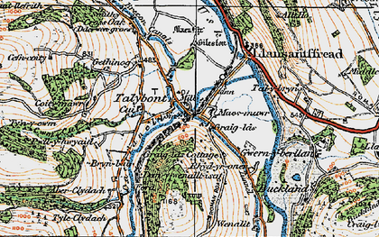 Old map of Brynoyre in 1919