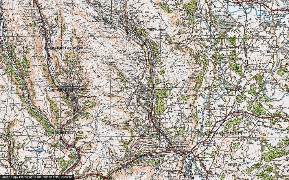 Old Map of Talywain, 1919 in 1919