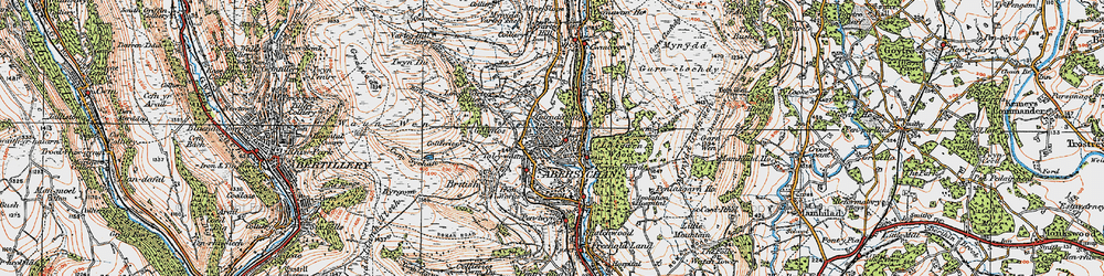 Old map of Talywain in 1919