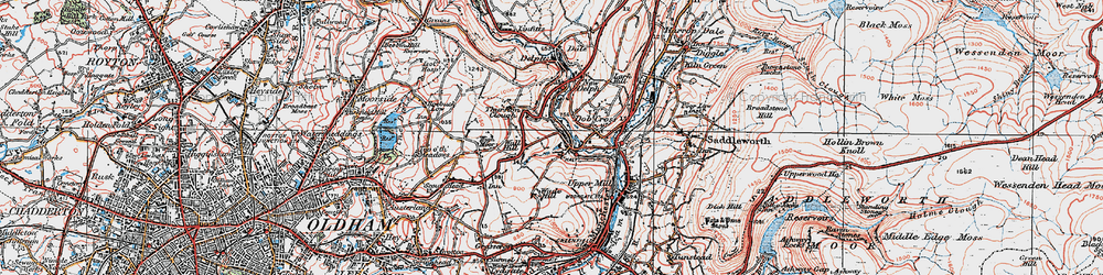Old map of Tame Water in 1924