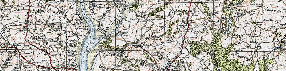 Old map of Blaxton in 1919