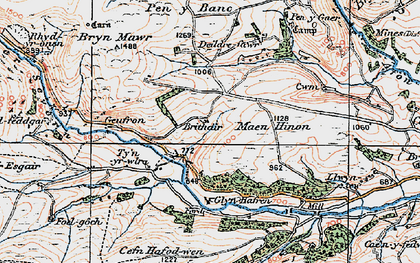 Old map of Bryn Deildre in 1922