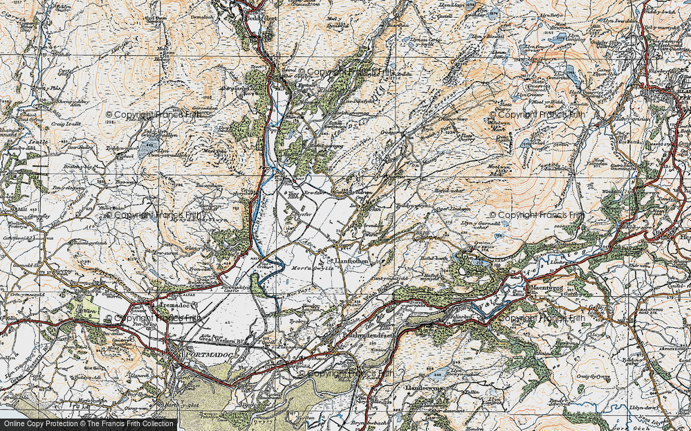 Old Map of Historic Map covering Ynys Fer-lâs in 1922
