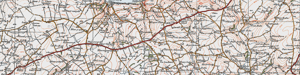 Old map of Tan-y-groes in 1923