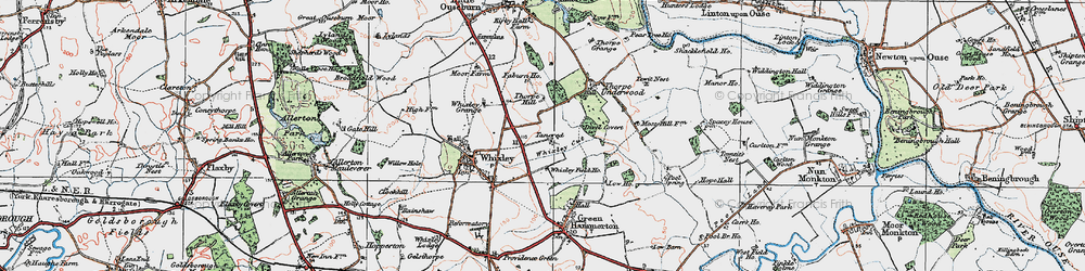 Old map of Whixley Cut in 1925