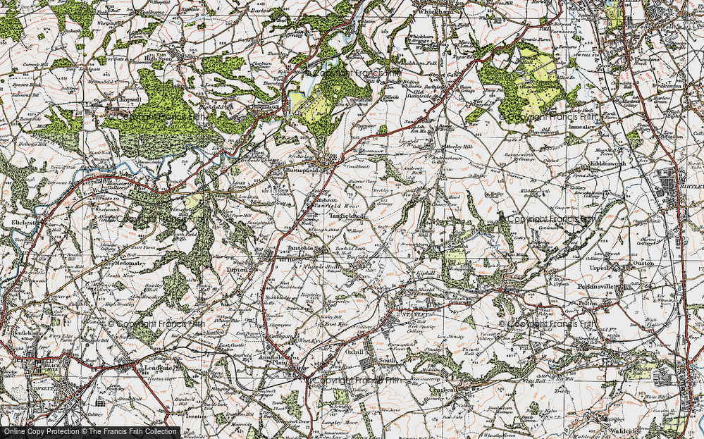 Old Map of Tanfield, 1925 in 1925