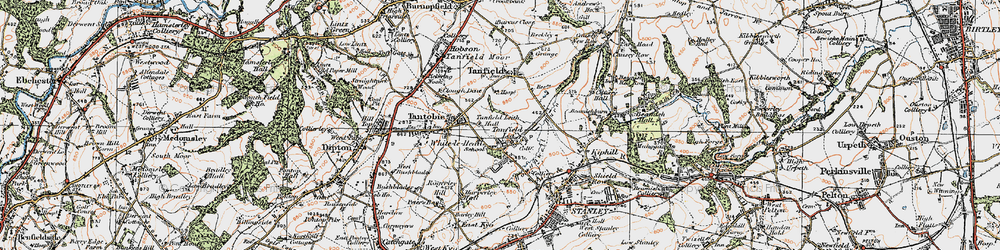 Old map of Tanfield Lea in 1925