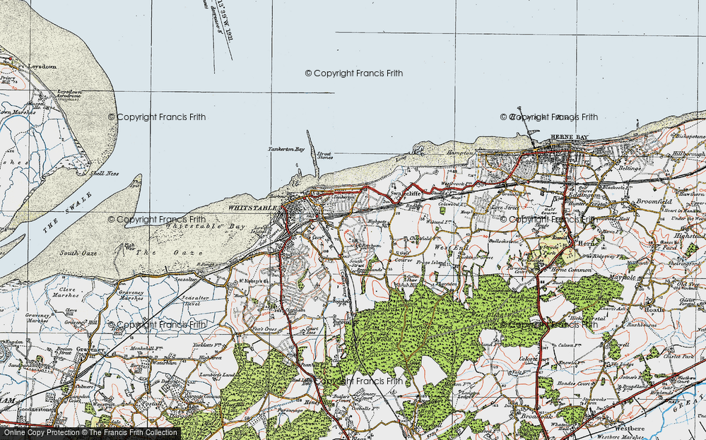 Old Map of Tankerton, 1920 in 1920