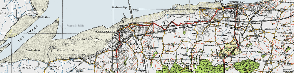 Old map of Tankerton in 1920