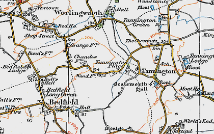 Old map of Tannington Place in 1921