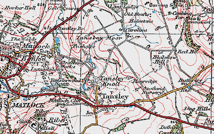 Old map of Tansley Knoll in 1923