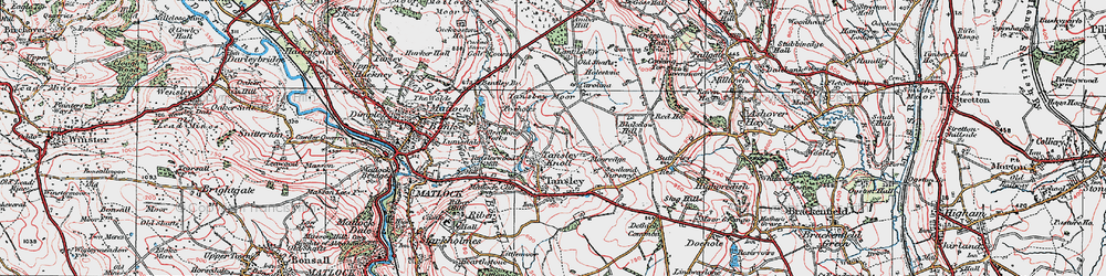 Old map of Tansley Knoll in 1923