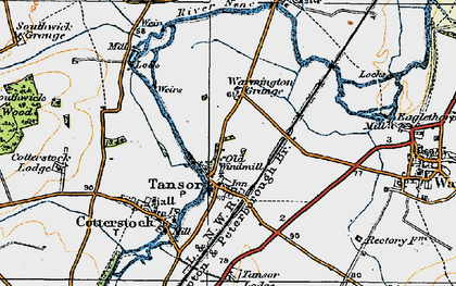 Old map of Tansor in 1920