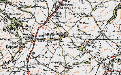 Old map of Tantobie in 1925