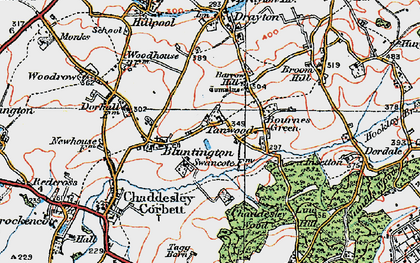 Old map of Tanwood in 1921