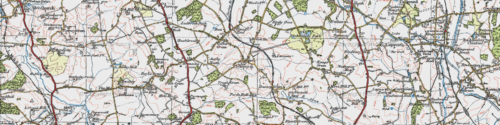 Old map of Tanworth-in-Arden in 1919