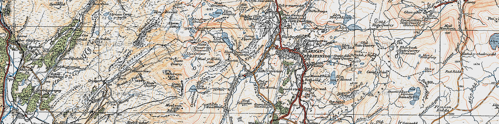 Old map of Afon Stwlan in 1922
