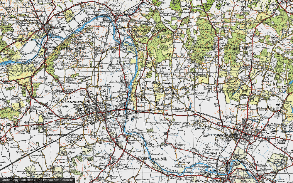 Old Map of Taplow, 1920 in 1920