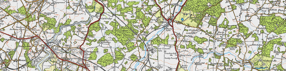Old map of Botley Wood in 1919