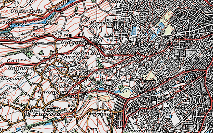 Old map of Tapton Hill in 1923