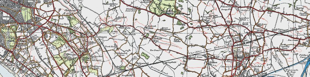 Old map of Tarbock Green in 1923
