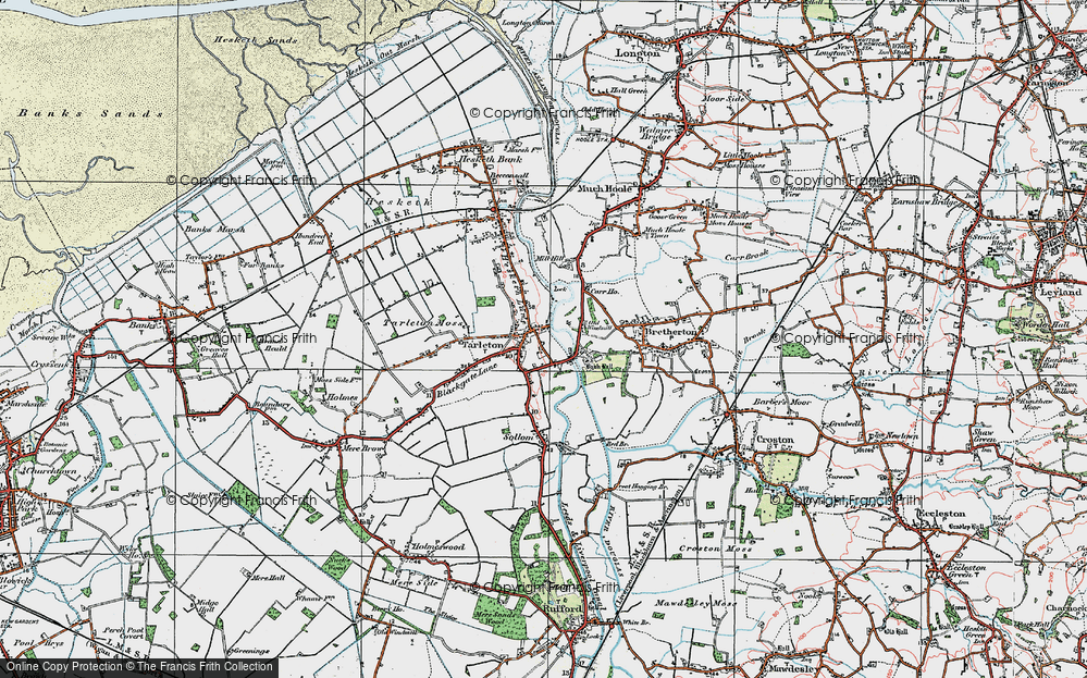 Old Map of Tarleton, 1924 in 1924