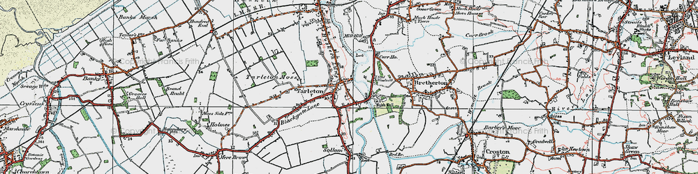 Old map of Tarleton in 1924