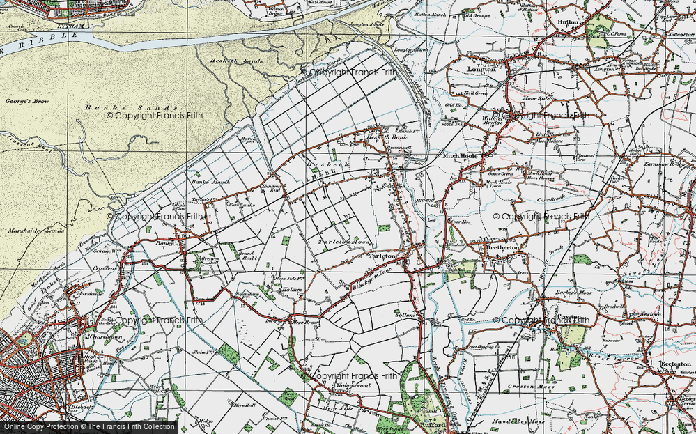 Old Map of Tarleton Moss, 1924 in 1924