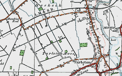 Old map of Tarleton Moss in 1924