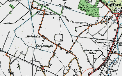 Old map of Tarlscough in 1924
