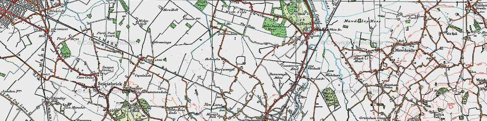 Old map of Tarlscough in 1924