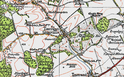 Old map of Tarrant Gunville in 1919
