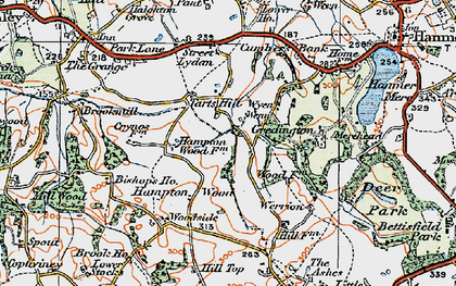 Old map of Hampton Wood in 1921